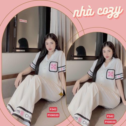 HÀNG CÓ SẴN Đồ bộ nữ PIJAMA ️ Bộ lụa tay dài quần dài ️ họa tiết viền xinh 3 màu