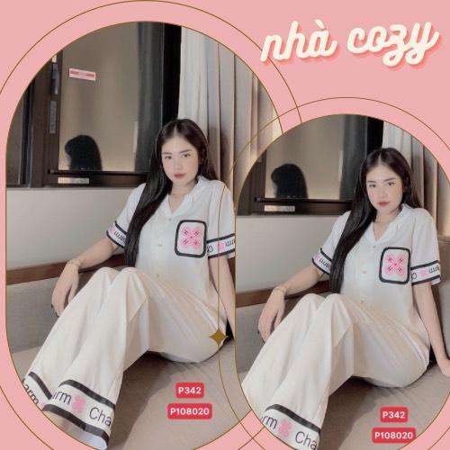 HÀNG CÓ SẴN Đồ bộ nữ PIJAMA ️ Bộ lụa tay dài quần dài ️ họa tiết viền xinh 3 màu