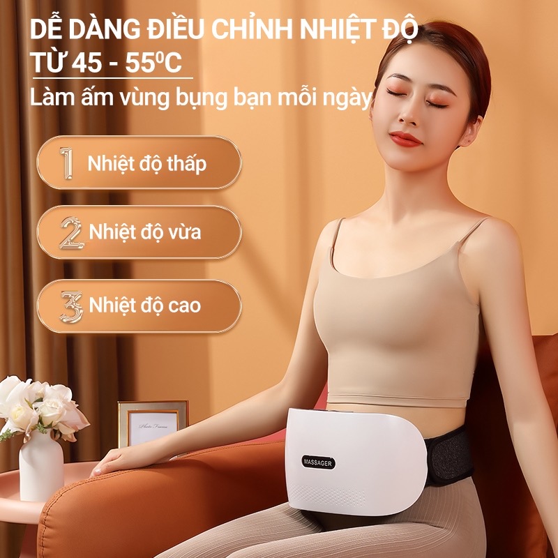 Máy Rung Bụng tan Mỡ Tích Hợp Xoay Đá Nóng Kết Hợp Làm Nóng Hồng Ngoại