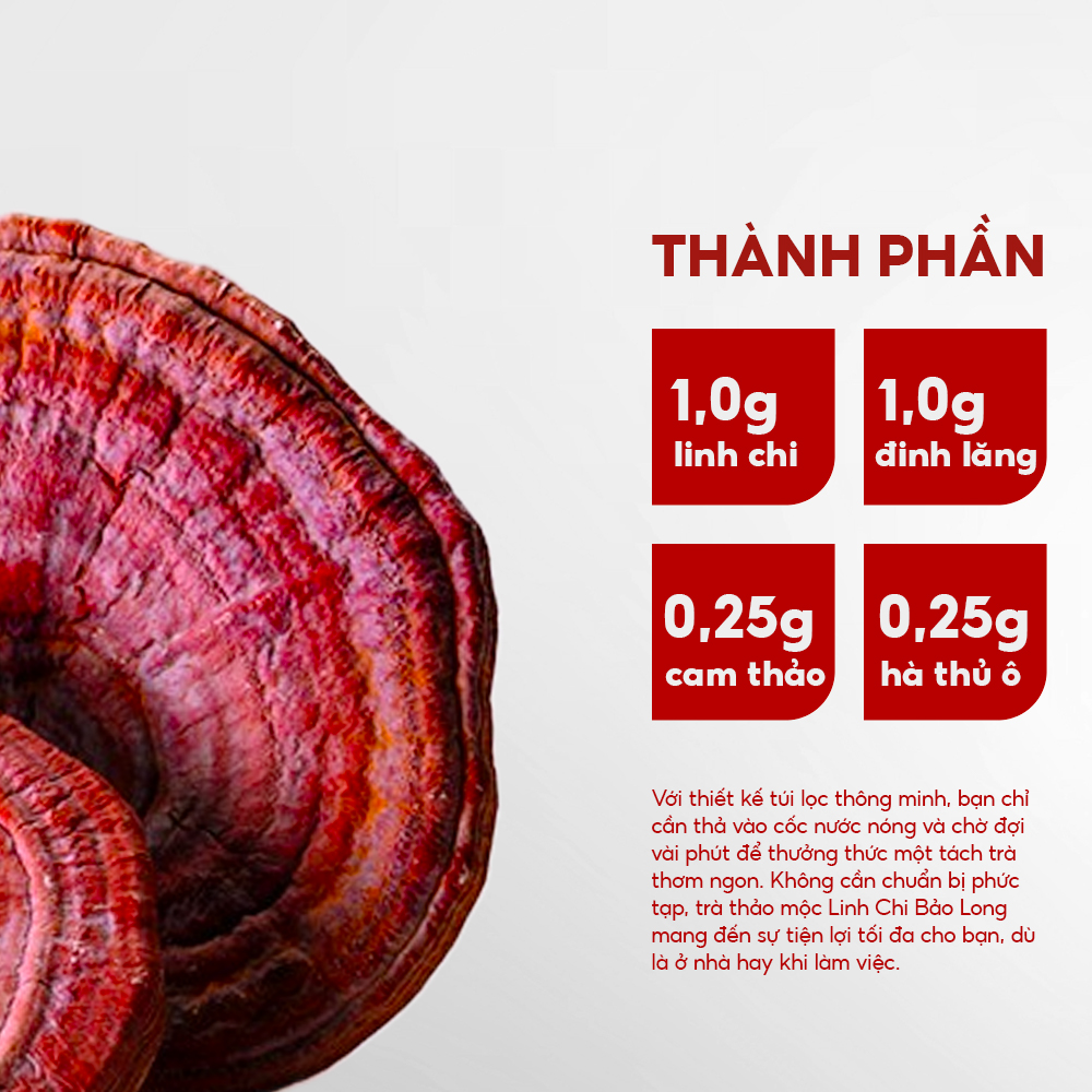 Trà Thảo Mộc Linh Chi - Bảo Long - Hàng Chính Hãng