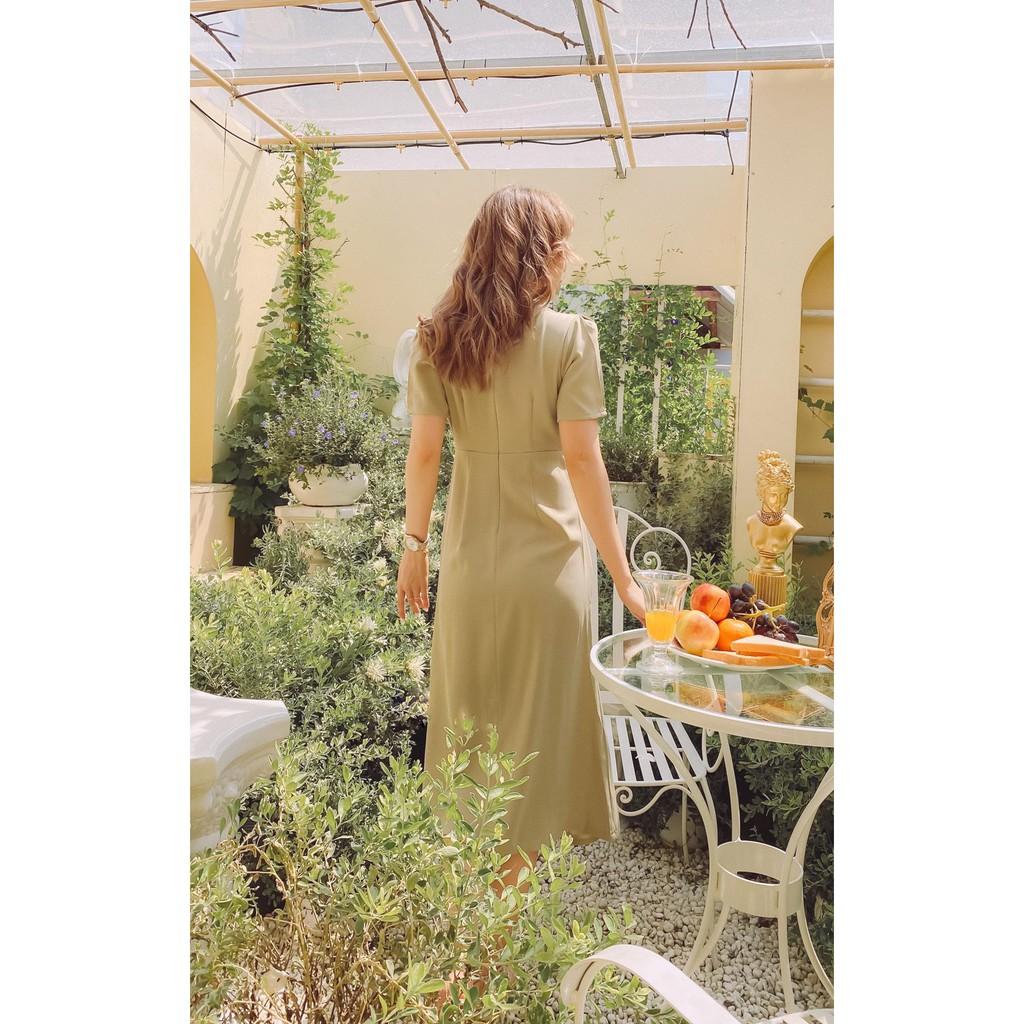 Đầm thiết kế xanh rút eo Gale Dress Gem Clothing SP006146