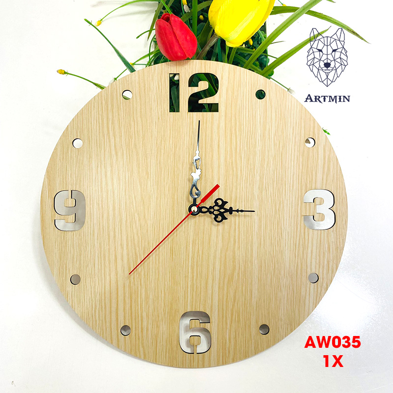AW035 - Đồng Hồ Gỗ Decor Nhà Xinh Xắn – Đồng Hồ Treo Tường Trang Trí