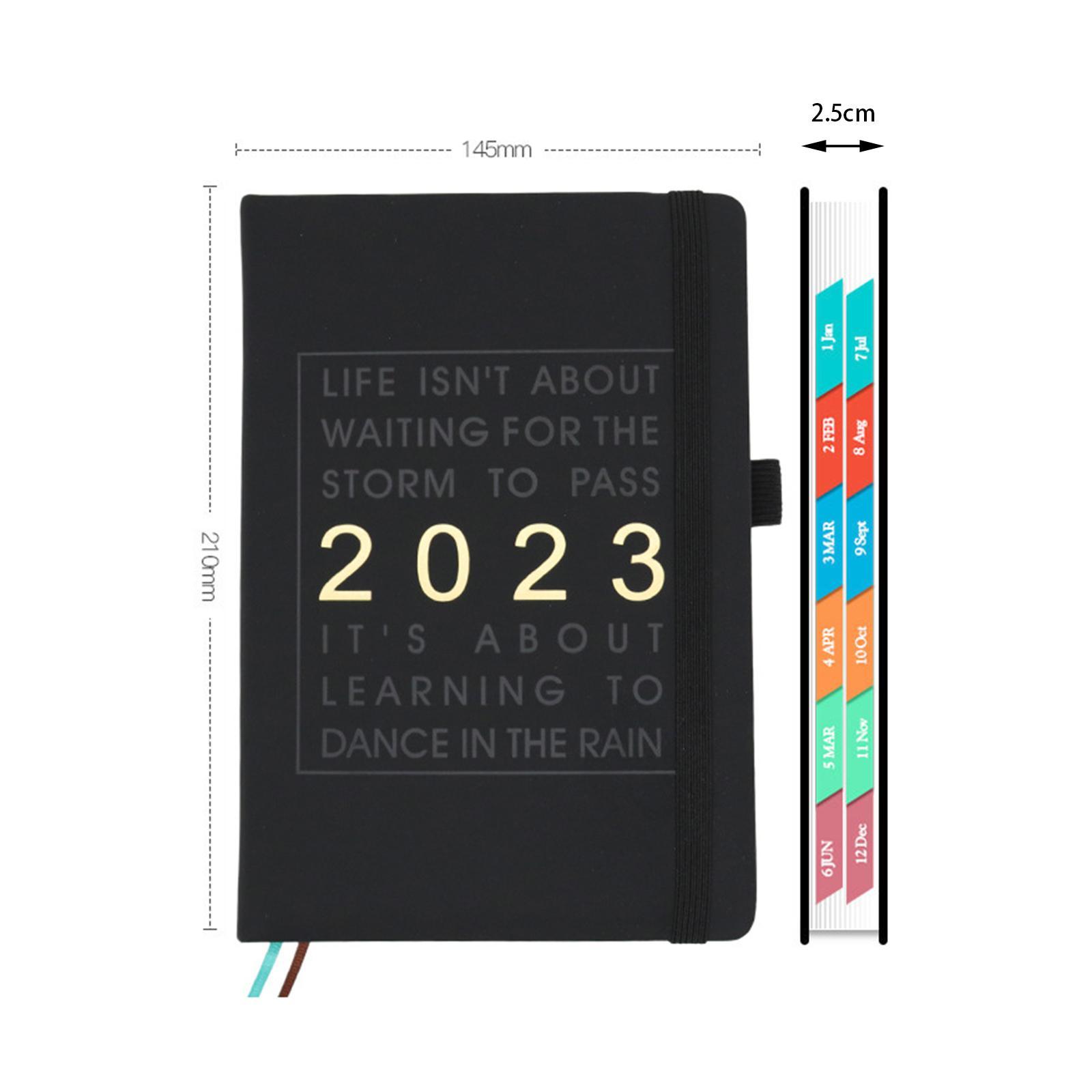2023 Planner Notebook Diary Goal Habit Schedule Agenda Leather Cover Journal