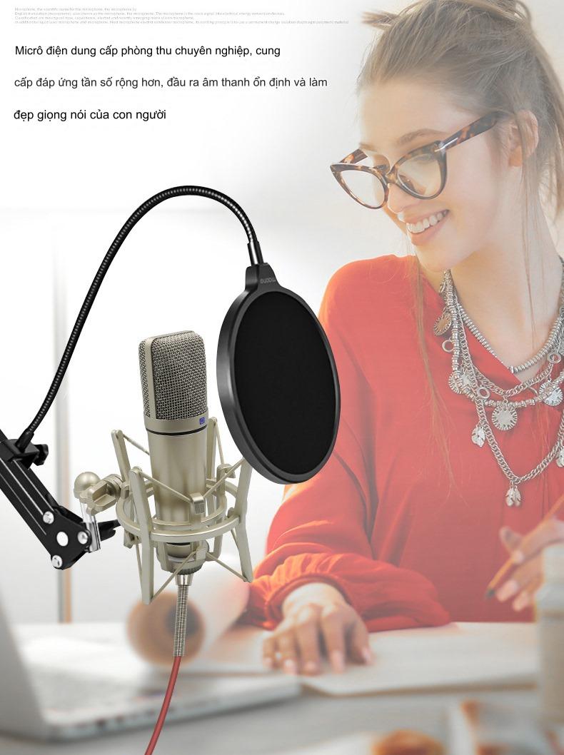 Mic LiveStream U87, lọc tạp âm đỉnh cao, độ bắt mic cực tốt, Chất Âm Sáng, Dày, cho âm thanh tuyệt vời chuyên dùng live stream, hát karaoke online, thu âm...