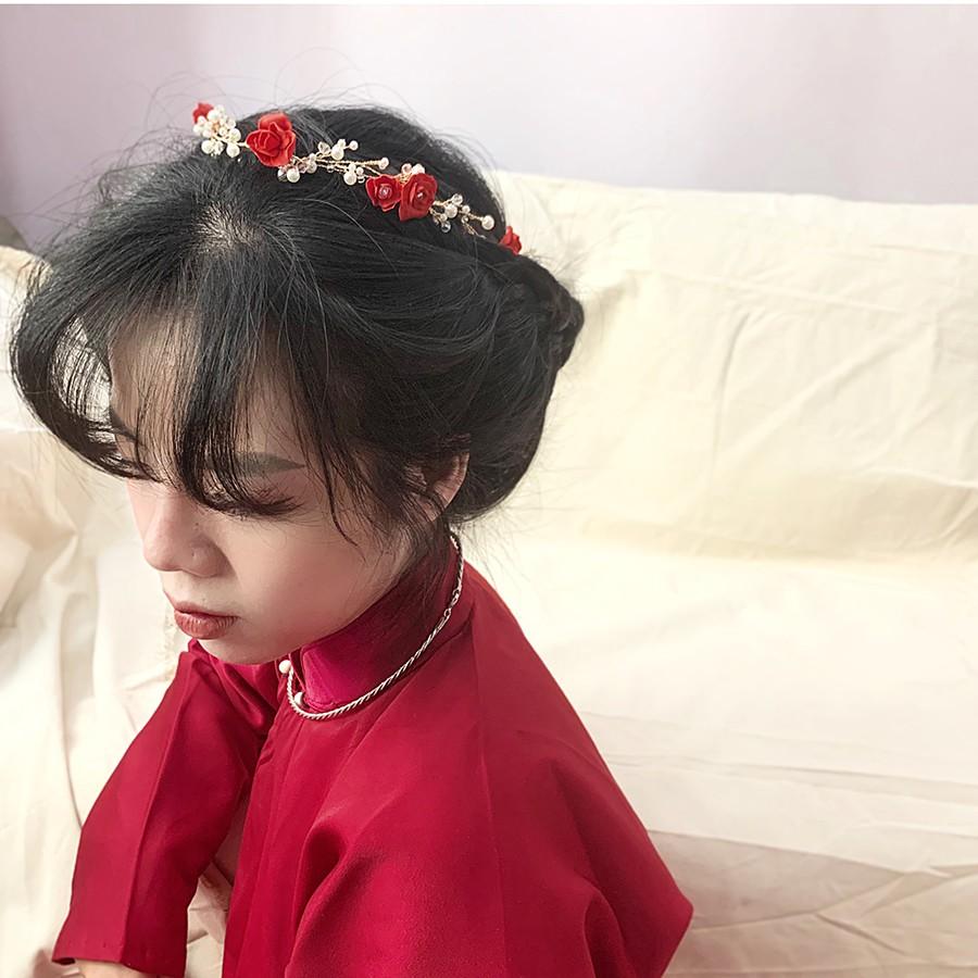 Băng Đô Tóc Thiết Kế Cao Cấp - Phụ Kiện Cài Tóc Handmade Cô Dâu Sang Trọng Hoa BCT10