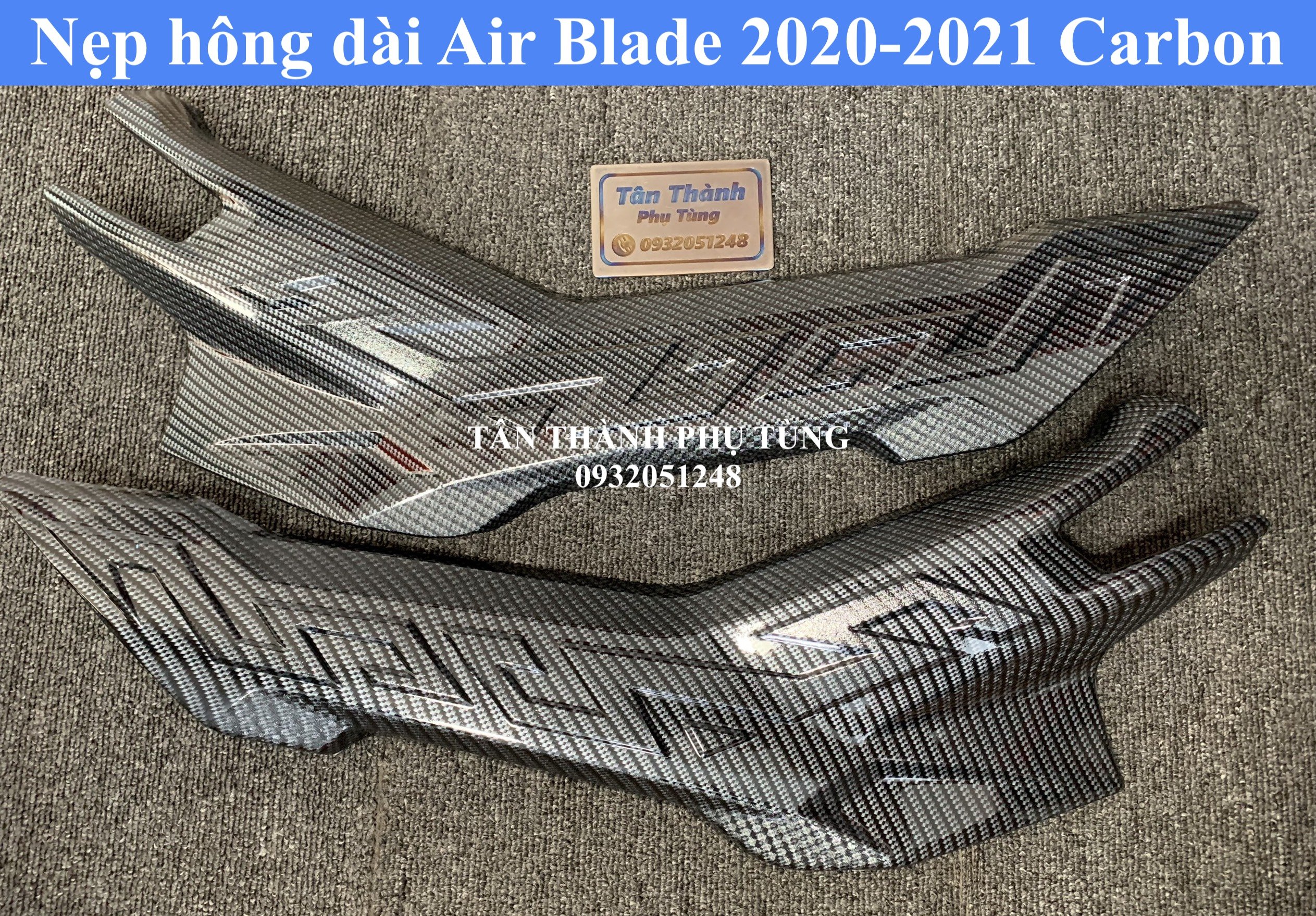 Nẹp hông dài dành cho Air Blade 2020-2021 Carbon( 2 miếng)