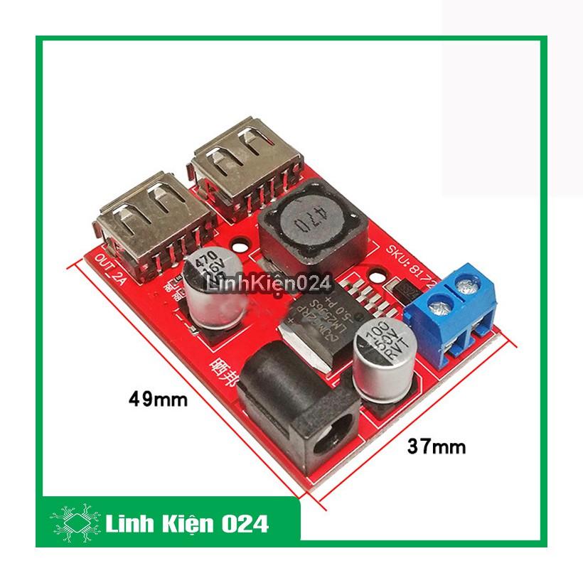 Module Hạ Áp Buck DC-DC Vin 6 - 40V Vout 5V 3A 2 Đầu RA V2