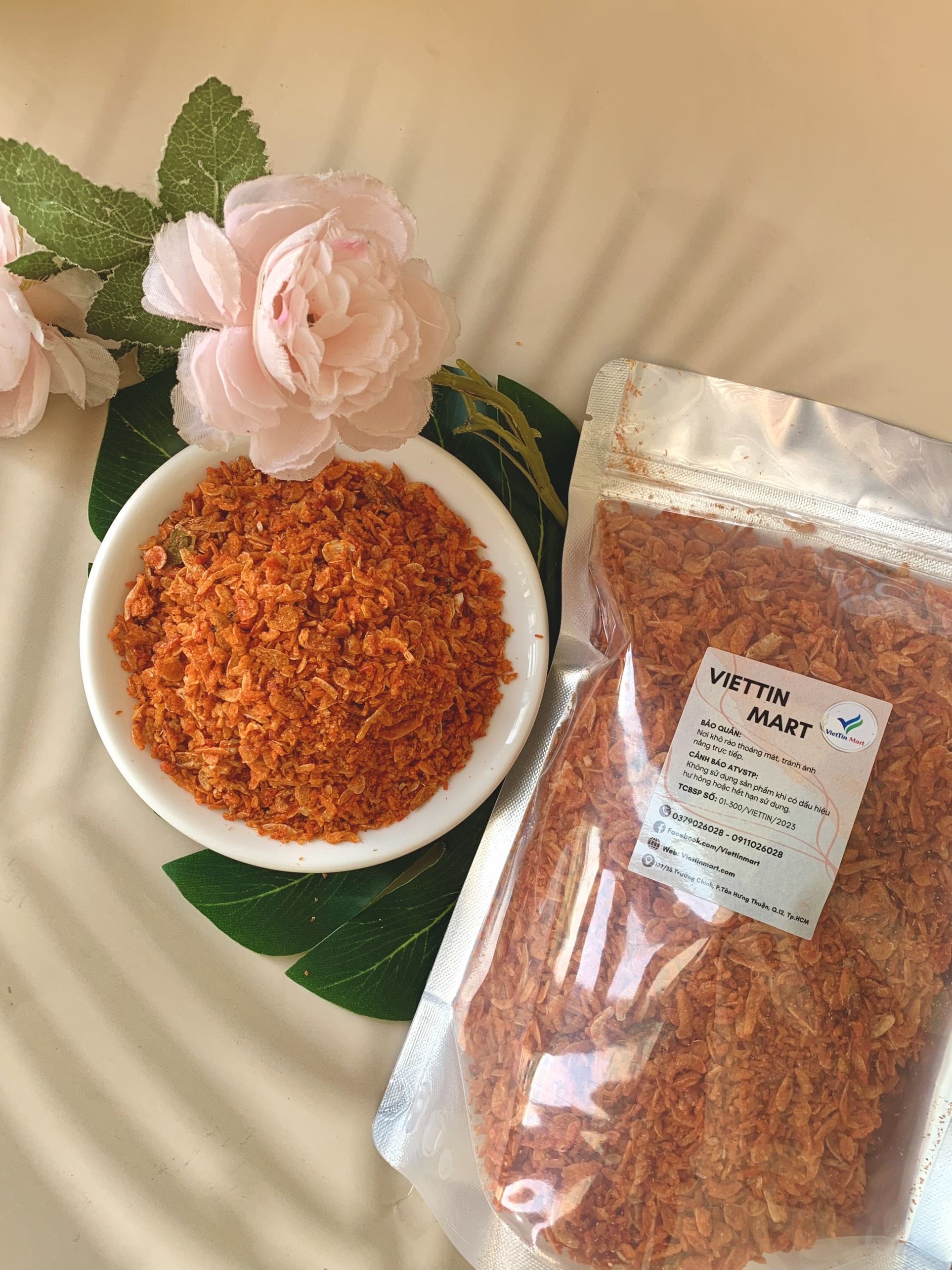 Tép sấy giòn (ruốc sấy giòn) tẩm gia vị Viettin Mart 500g