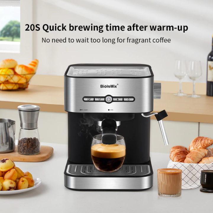 Máy pha cà phê Espresso thương hiệu cao cấp BioloMix CM6866 - Hàng Nhập Khẩu