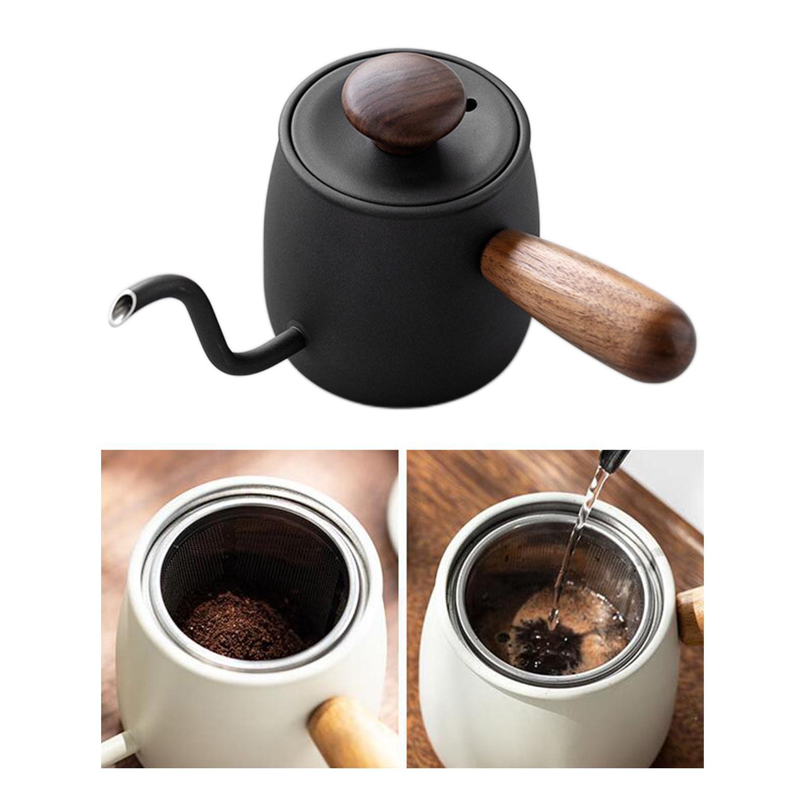 Long Narrow Stainless Steel Pour Over Kettle Black