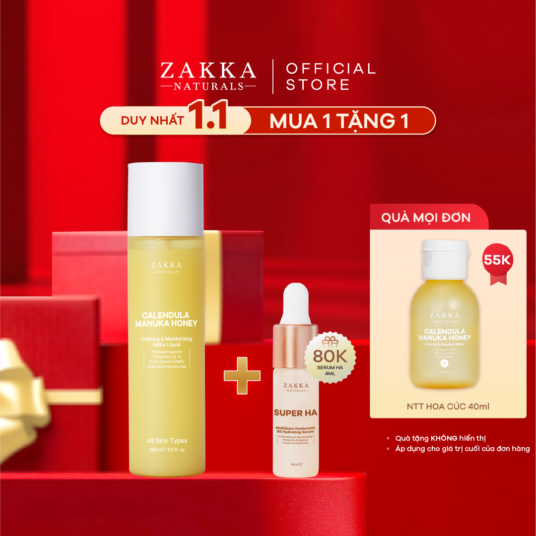 Sữa Dưỡng Không Dầu Dịu Da &Amp; Phục Hồi Độ Ẩm Zakka Naturals Calendula Milky Liquid 150Ml