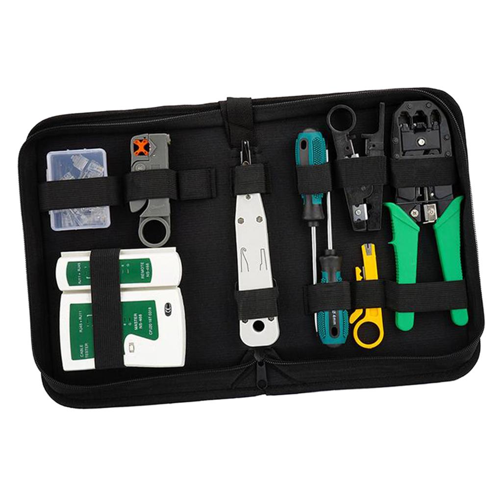 Home Network Cable Maintenance Tool Kit Set Ethernet Cable Tester Crimper Repair NEW