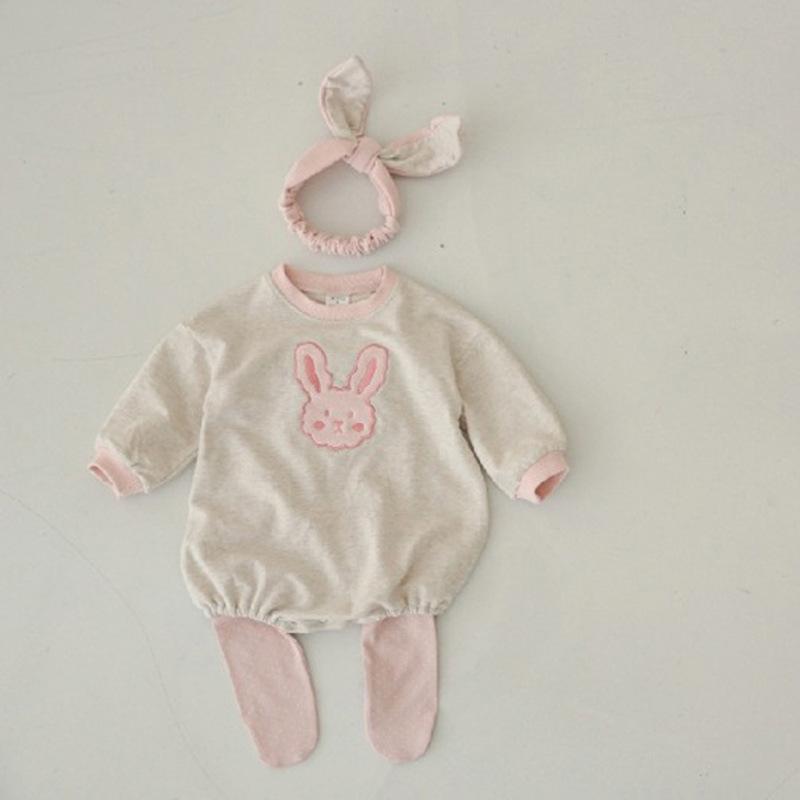 2021 Thu Mới Hoạt Hình Cho Bé Bodysuit Tay Dài In Hình Gấu Thỏ Bé Trai Và Bé Gái Áo Liền Quần Đùi Dễ Thương Sơ Sinh Cho Bé Quần Áo 0-24M