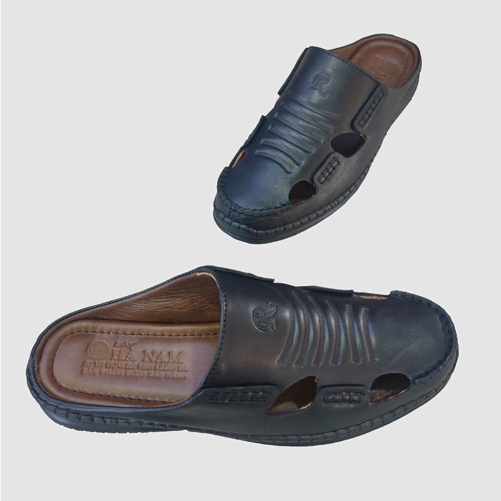 Dép Bít Mũi Nam Da Bò Thật TiTi ĐÔ Cao Cấp GSB20117d