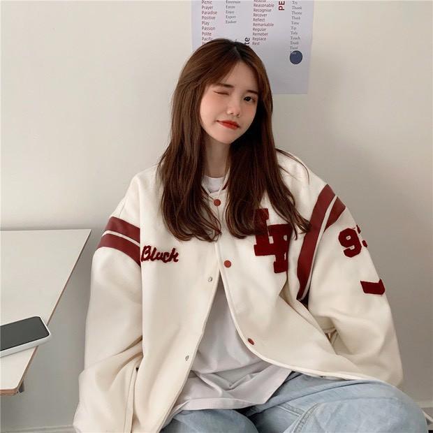 Hình ảnh Áo Khoác Nỉ Bomber Phối Màu Unisex Nam Nữ Form Rộng Ulzzang, áo khoác bomber thời trang thu đông nam nữ - áo bomber gió, nỉ gấu hàng 1 lớp form rộng, unisex, freesize