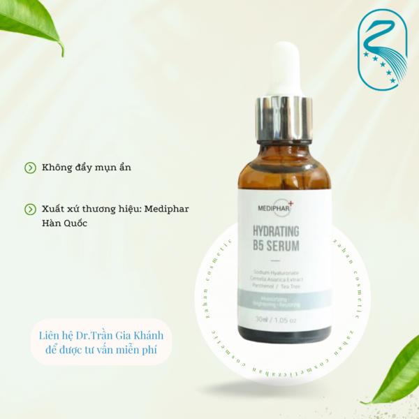 Serum Dưỡng Cấp Ẩm Phục Hồi Trắng Sáng Da Mờ Thâm Sạm Nám Cấp Nước Giảm Lão Hóa Da MEDIPHAR+ HYDRATING B5 30ml