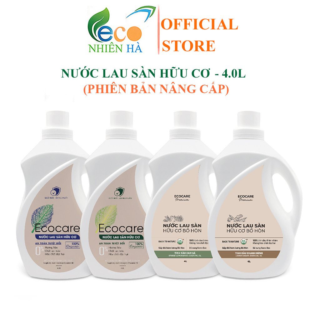 Nước lau sàn hữu cơ ECOCARE 4L phiên bản nâng cấp, nước lau nhà đuổi muỗi, chống trượt