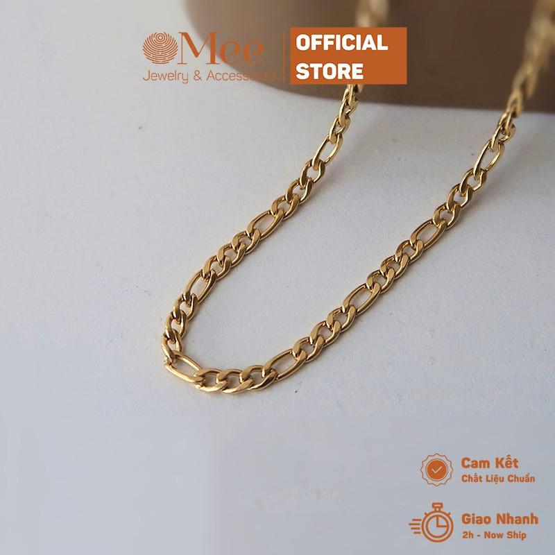 Vòng cổ MEE xích figaro nam nữ bản nhỏ, dây chuyền titan - N2536