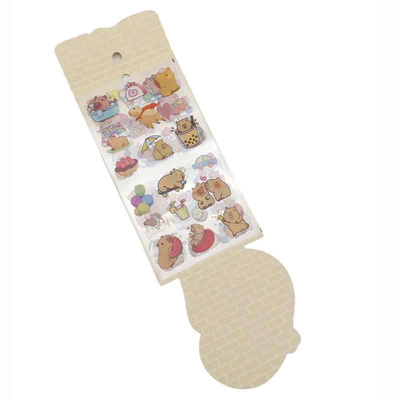 Bộ 4 Tờ Sticker Capybara Vui Nhộn - WanLongDa 2113 (Mẫu Bao Bì Giao Ngẫu Nhiên)
