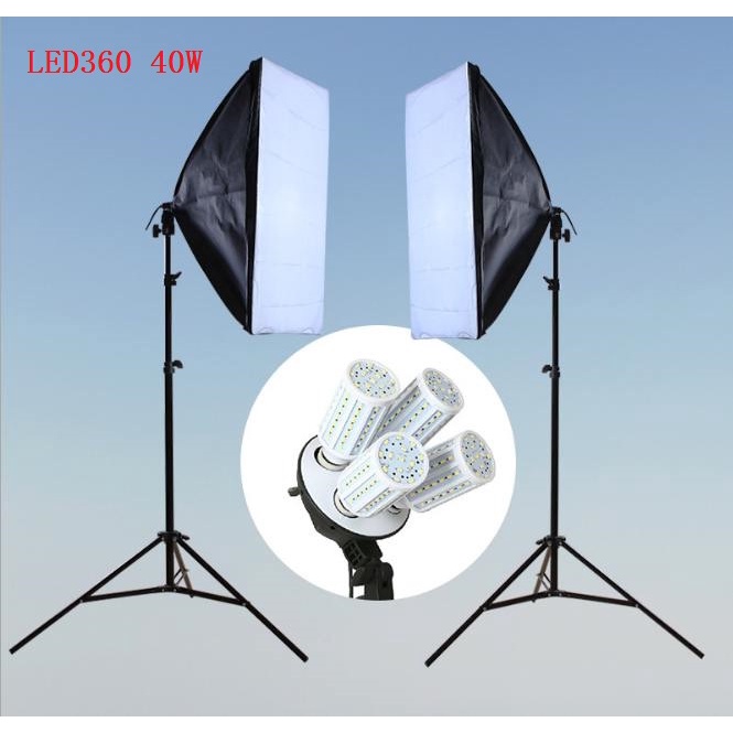 Combo 2 Đèn Softbox 50x70cm 4 Bóng 40W LED360 5500K Công Suất Cao, Thiết Bị Studio Chuyên Nghiệp Hàng Chính Hãng