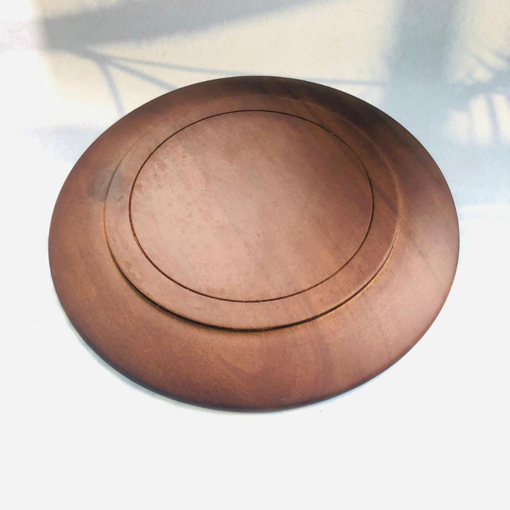Đĩa/Khay Gỗ Keo Nâu Đen 24x2/22x2 cm, Đĩa Đựng Trái Cây, Thức Ăn, Chụp Ảnh Decor