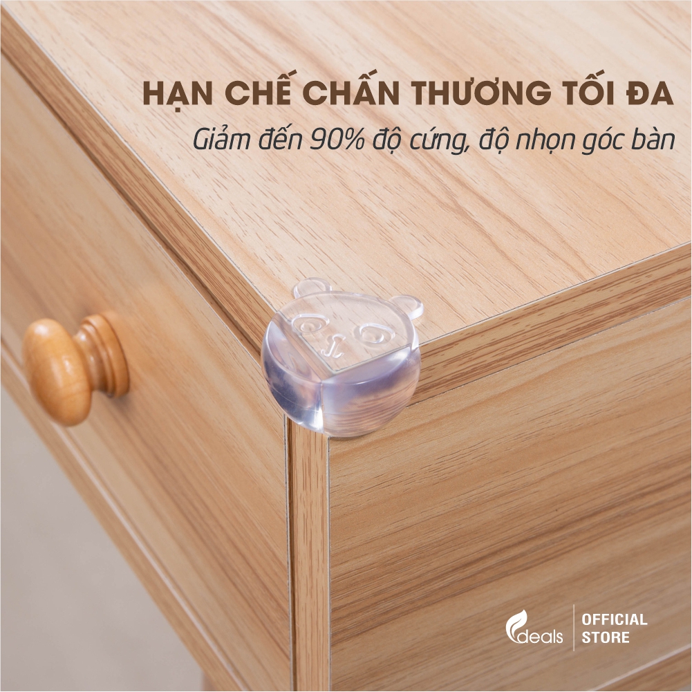 Bịt góc bàn, bọc cạnh bàn silicon Ecodeals - Tránh va đập, an toàn cho bé và người già