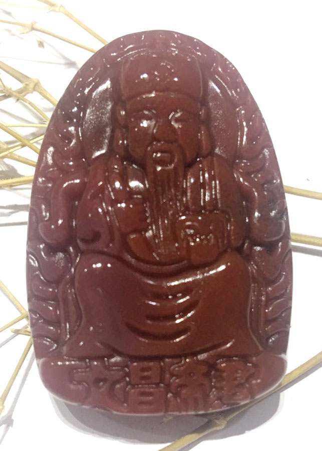 Mặt Dây Chuyền Thần Tài Đá Ấn Độ Rêu Thiên Nhiên - Tiền Vô Như Nước - Giữ Tài, Giữ Lộc - Tặng Kèm Dây Vải