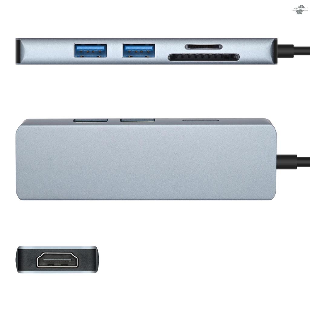 Đầu Đọc Thẻ Nhớ Tf Đa Năng 5 Trong 1 Tc18 Usb Type C Sang Hd Usb3.0 Cho Laptop