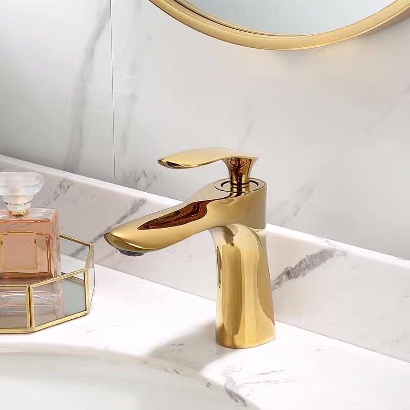 VÒI LAVABO THÂN CAO 20CM MẠ MÀU VÀNG