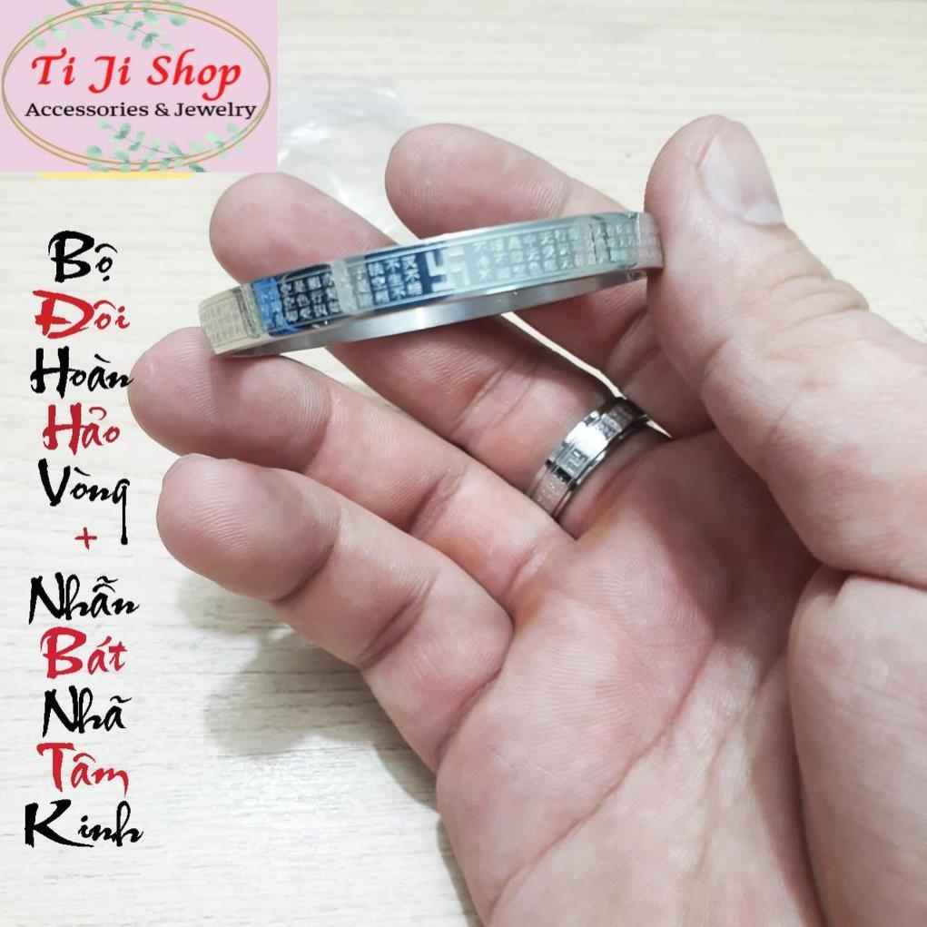 Vòng tay Bát Nhã Tâm Kinh hình tròn màu trắng siêu đẹp - Nhiều size - Đem lại bình an may mắn cho người đe