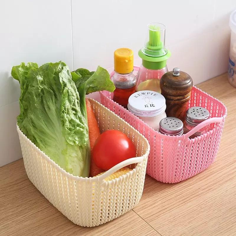 Giỏ Nhựa Giả Mây Đựng Đồ Đa Năng Ht707 - Giao Ngẫu Nhiên - Hàng Loại 1