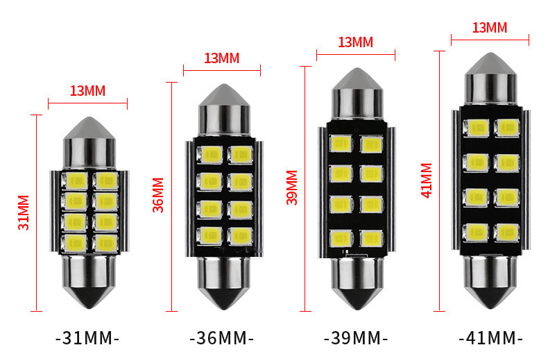 Bóng LED trần xe hơi chip 2835 festoon F2835-8