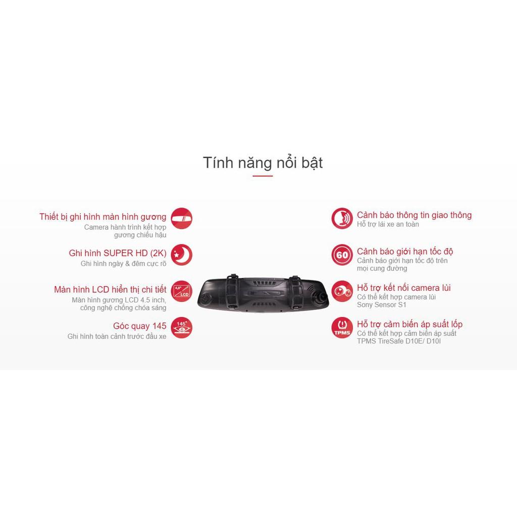 CAMERA HÀNH TRÌNH MÀN HÌNH DẠNG GƯƠNG GOSAFE 790 KÈM THẺ NHỚ