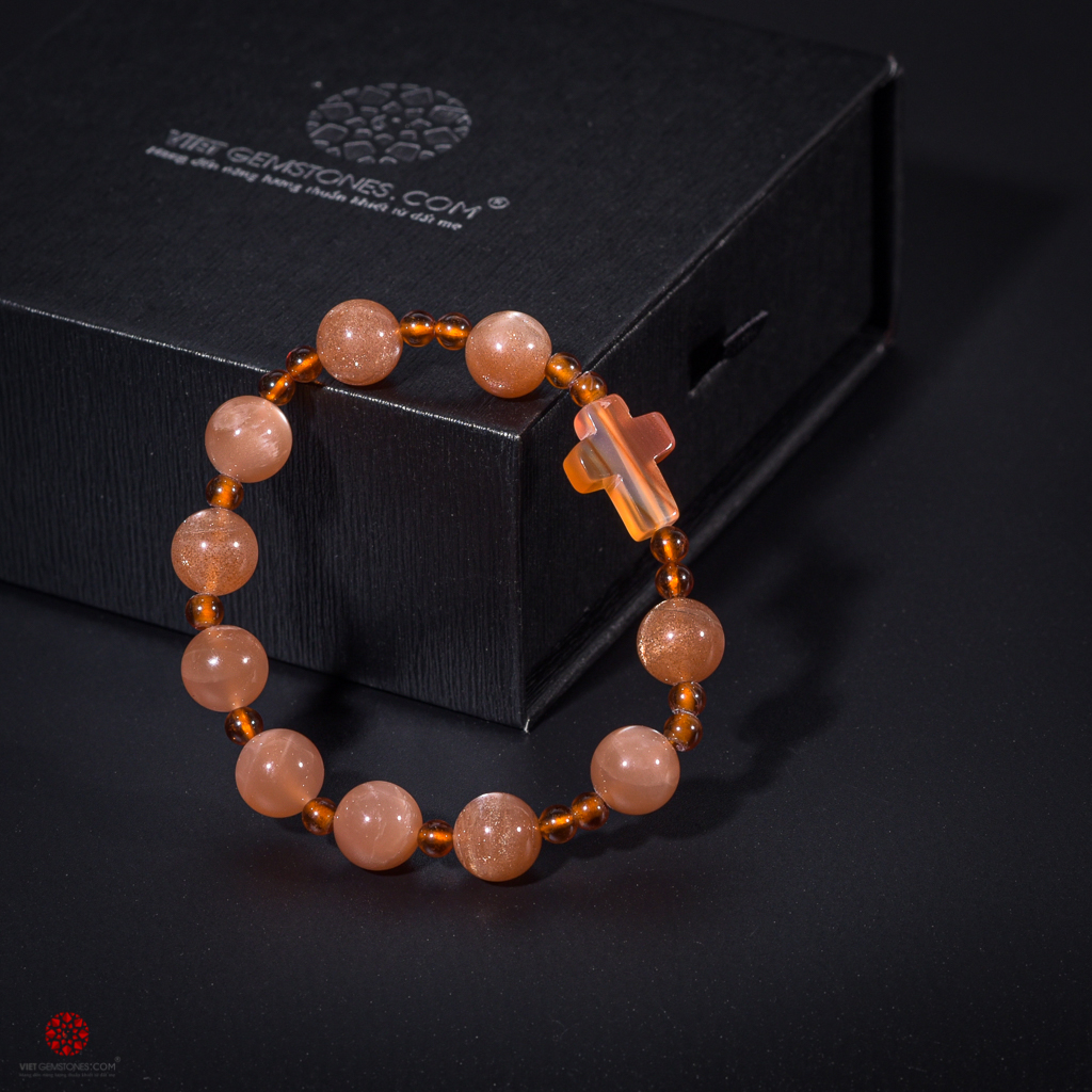 Vòng Tay Chuỗi Mân Côi Mặt Trời Đỏ 10mm tự nhiên 100% đem lại tài lộc, bình an - Hợp mệnh Hỏa, Thổ - Nhiều kích thước lựa chọn | VietGemstones