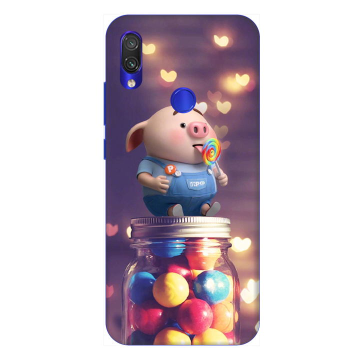 Ốp lưng dành cho điện thoại Xiaomi Redmi Note 7 hình Heo Con Ăn Kẹo - Hàng chính hãng