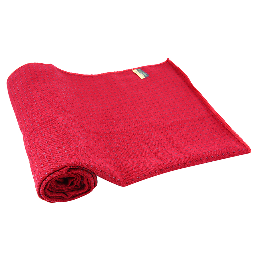 Khăn trải thảm yoga cotton hạt cao su non Senior - Đỏ