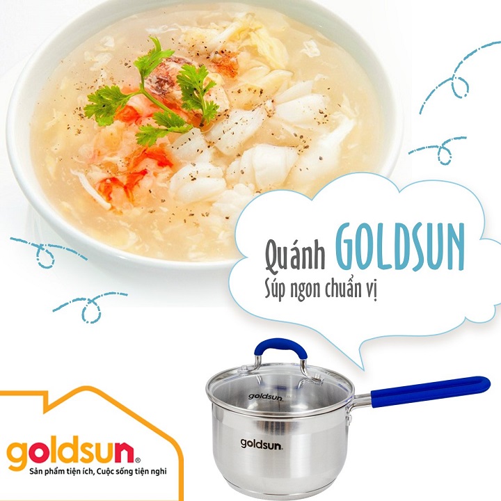 Quánh Inox 3 Đáy cao cấp Gold.sun Thích Hợp Cho Mọi Loại Bếp