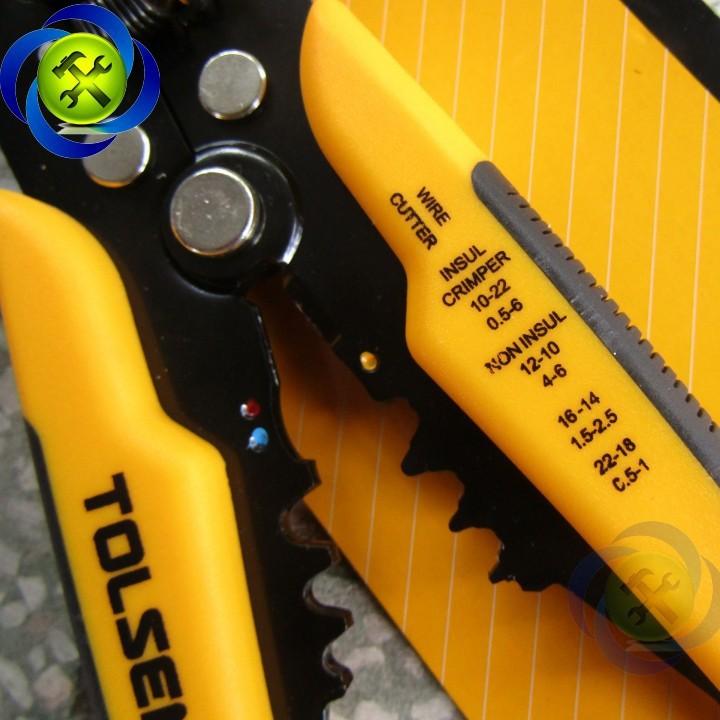 Kìm tuốt dây điện Tolsen 38048 đen vàng