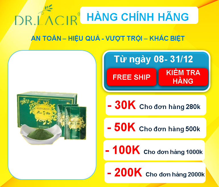 Phan Tả Diệp Senna Detox Pk Pharma - Vị Thuốc Giúp Nhuận Tràng - Trị Táo Bón - Thải Độc Ruột- Giảm Cân- Thanh Nhiệt Cơ Thể- Thải Độc Dạ Dày