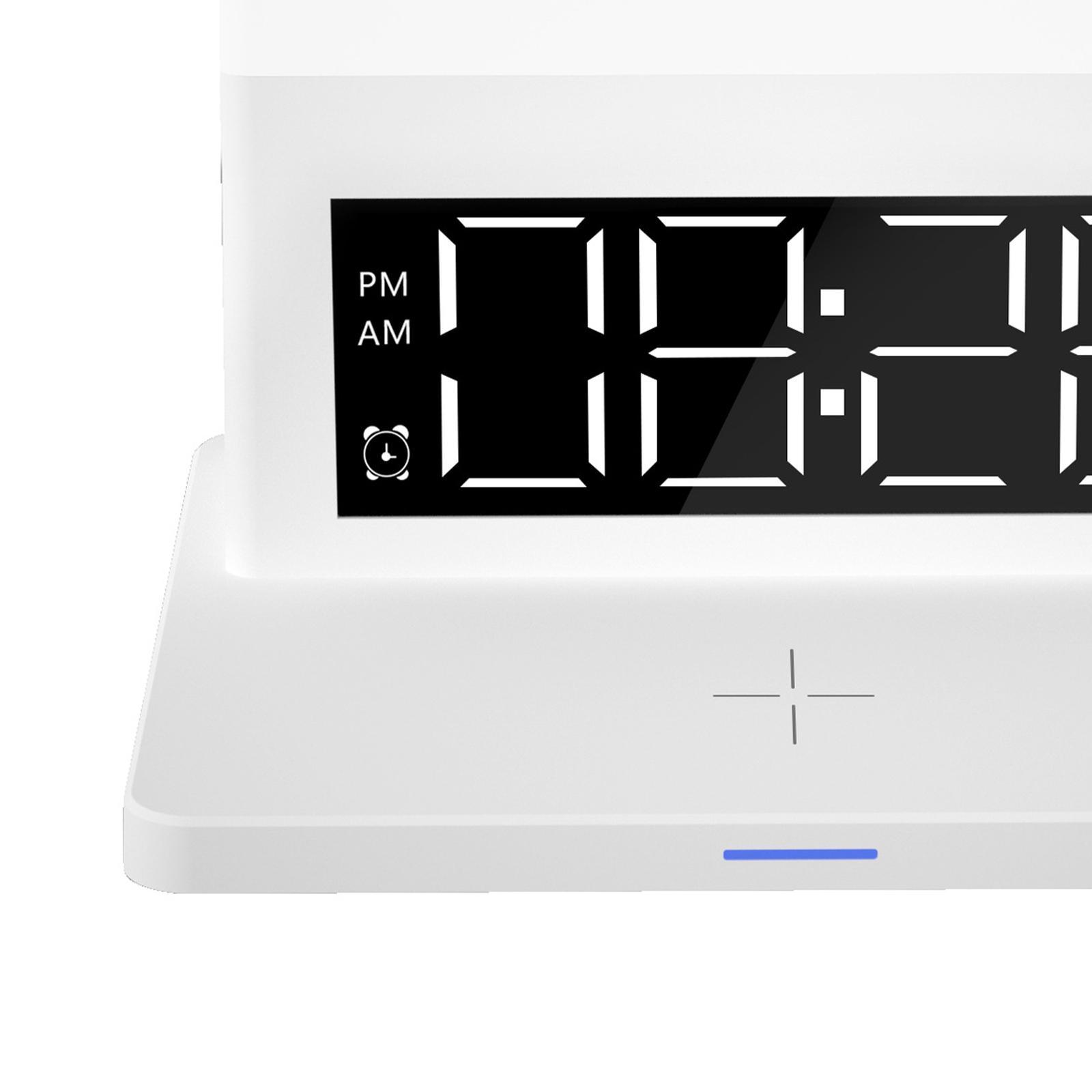 Digital Clock Wireless Charger Night for Watch Dimmable Black