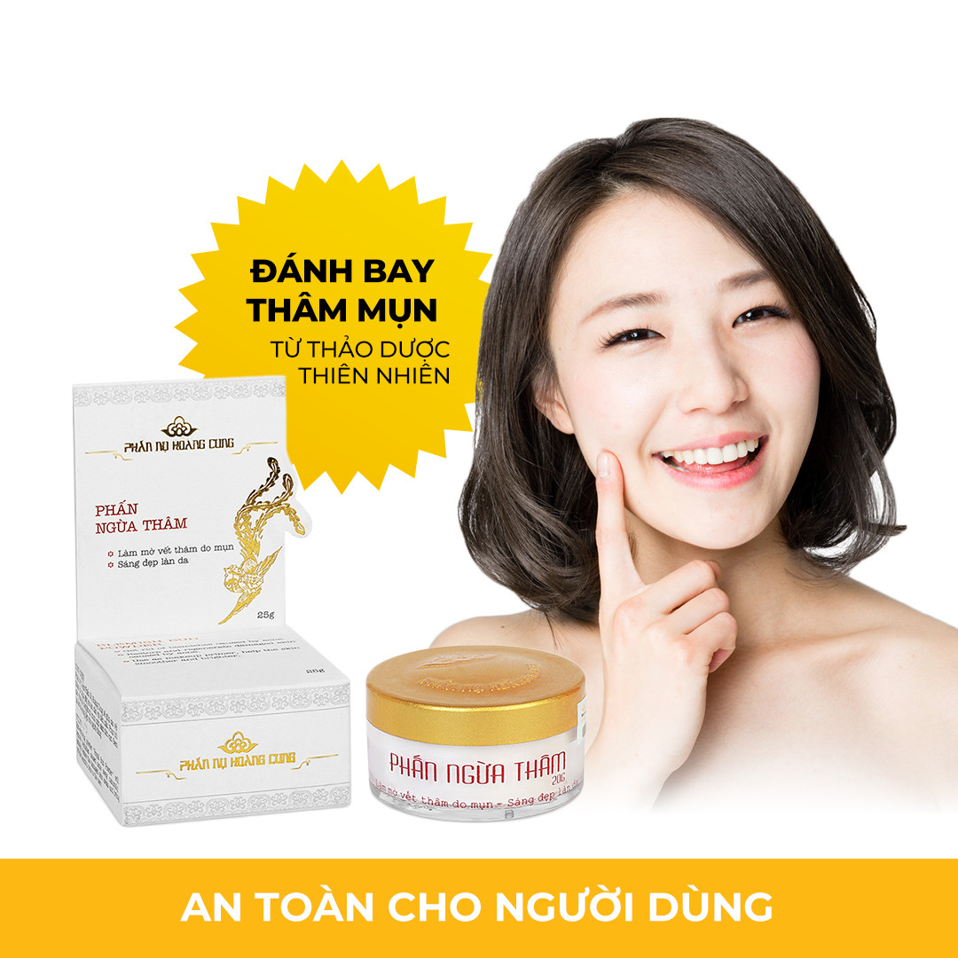 Phấn Làm Mờ Vết Thâm giúp các vết thâm do mụn gây ra tan dần và biến mất đồng thời phục hồi tái tạo làn da hư tổn do mụn để lại + Kèm 1 Bông Phấn Cotton l Phấn Nụ Hoàng Cung