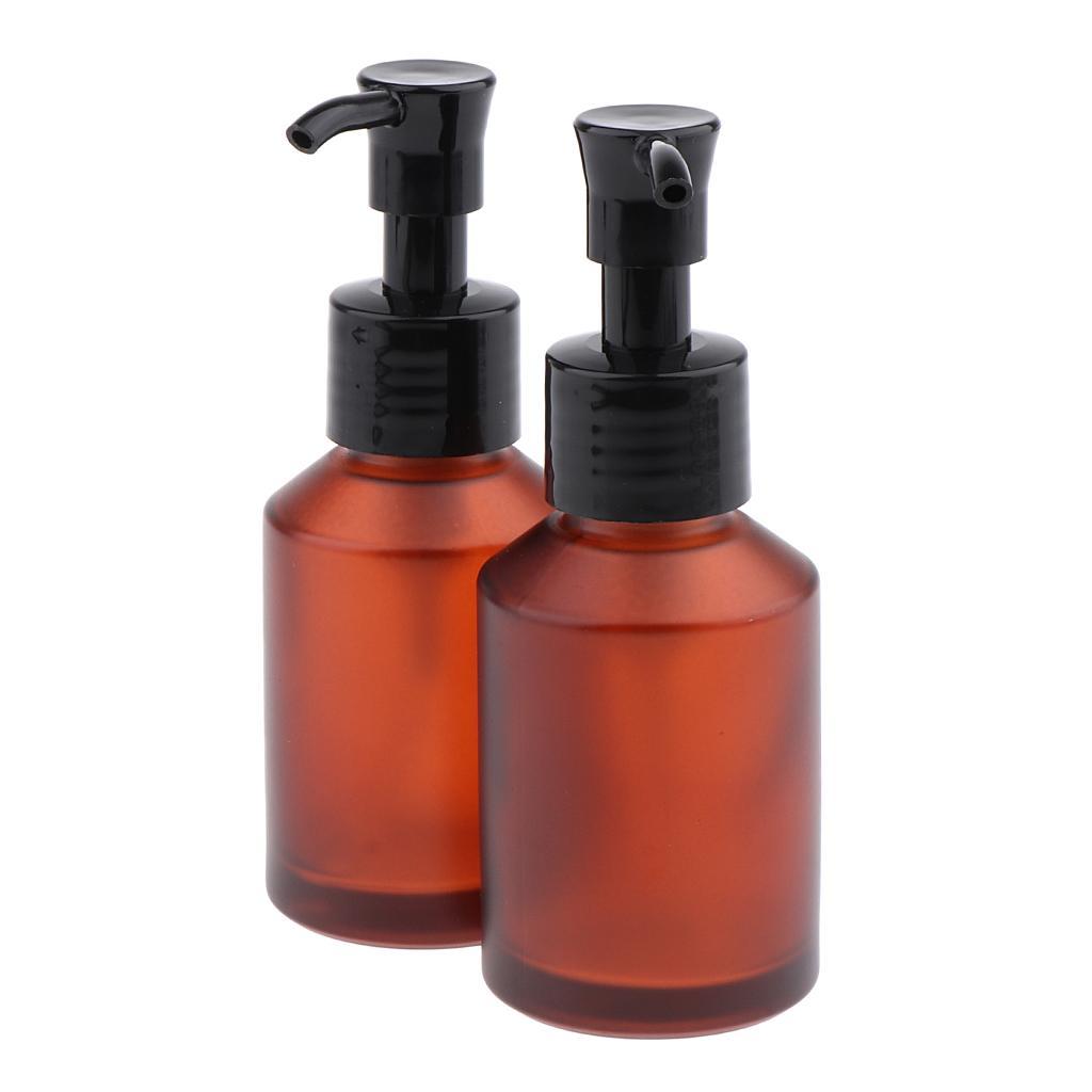 4pcs Travel Refillable Makeup Pump Bottles Lotion Serum Dispensers 60/100ml
