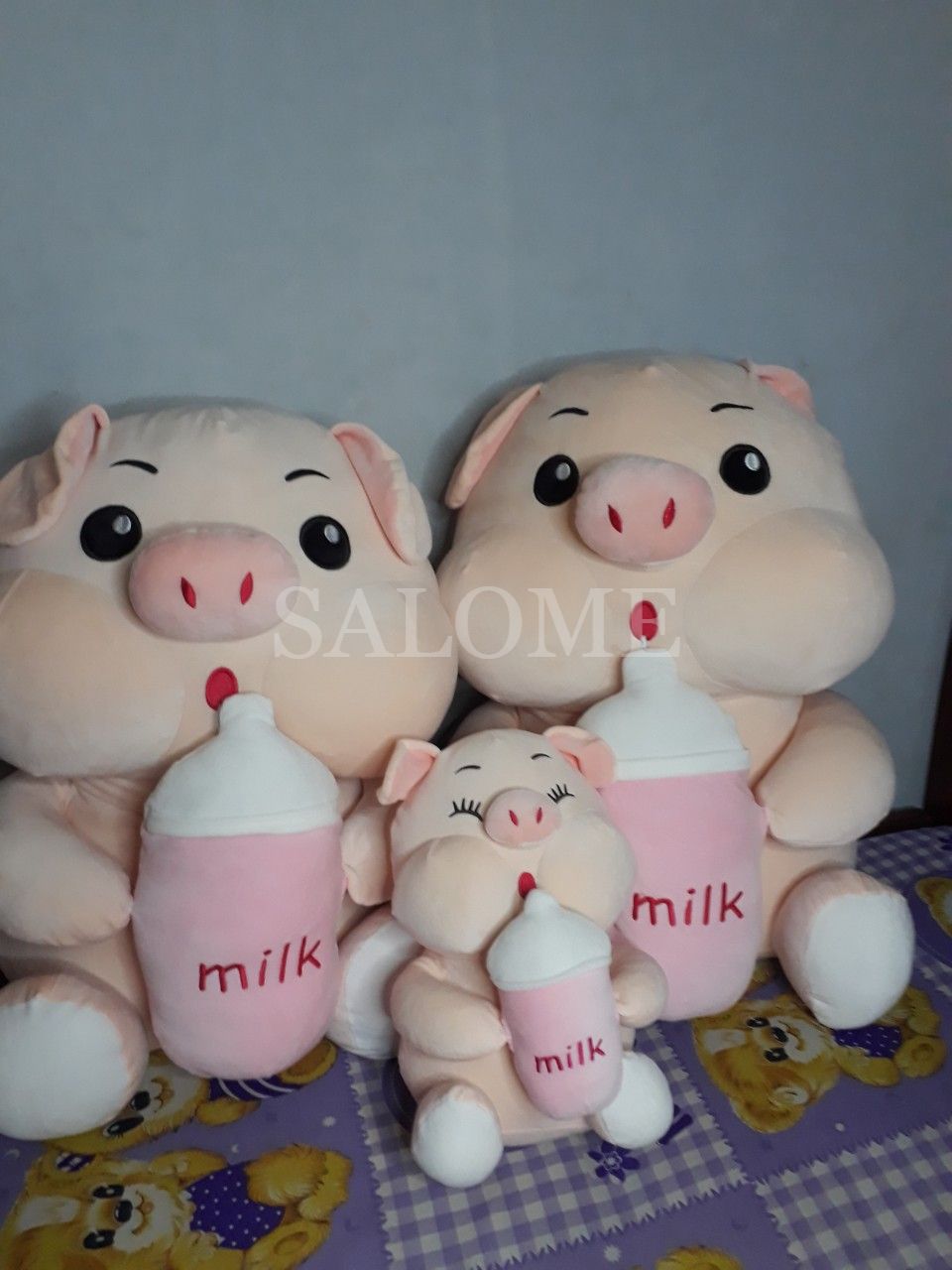 Gấu Bông Heo Ôm Bình Sữa Cute, Heo milk, Heo Bú Bình Cao Cấp VIPU, Gấu Bông- Qùa Tặng