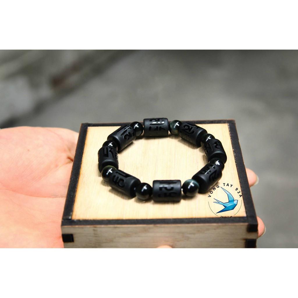 Vòng Tay Đá Phong Thủy Khắc Chữ Phạn