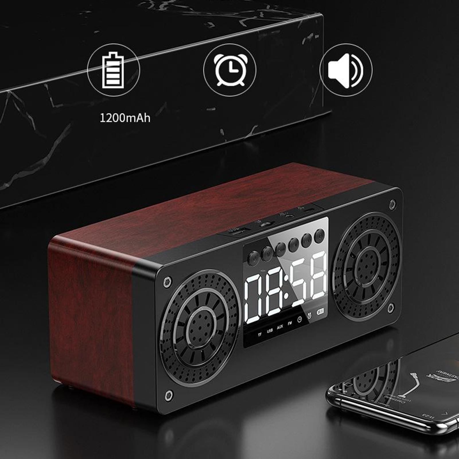 Bluetooth Portable Wooden Soundbar Audio Player for Home Office Computer black