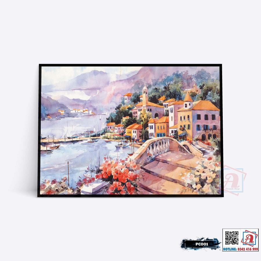 Tranh Canvas phong cảnh Châu Âu cổ điển - PC001