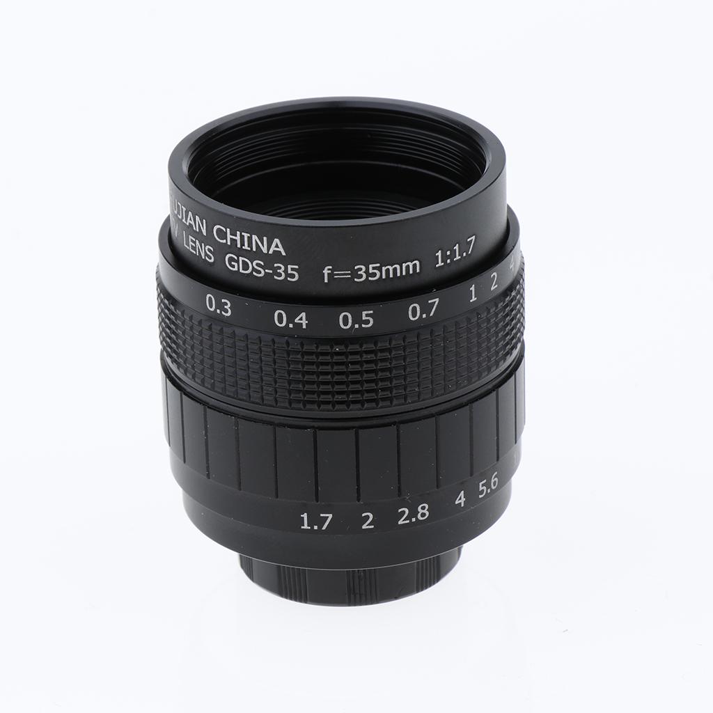 35mm f/1.7 C Mount TV Lens for Mirrorless Camera, Manual Focusing Fixed