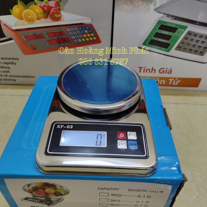 Cân Điện Tử Nhà Bếp Chính Xác Cao 0.1g - 3kg FX03 INOX Không Gỉ. Cân Làm Bánh Độ Chính Xác Cao Kèm 2 Viên pin AA. Kèm Tô Inox