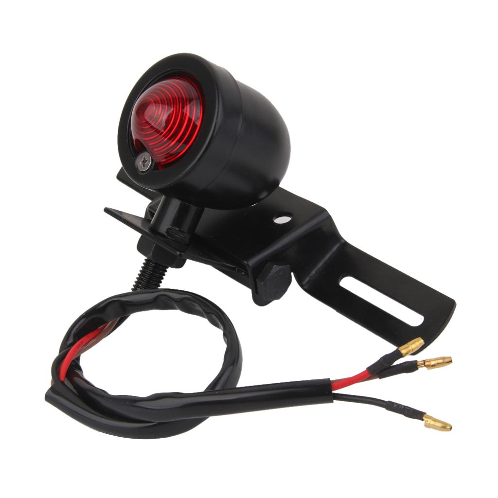 Motorcycle Tail Lights with License Plate Holder Headlight Brake for Bobber Cafe