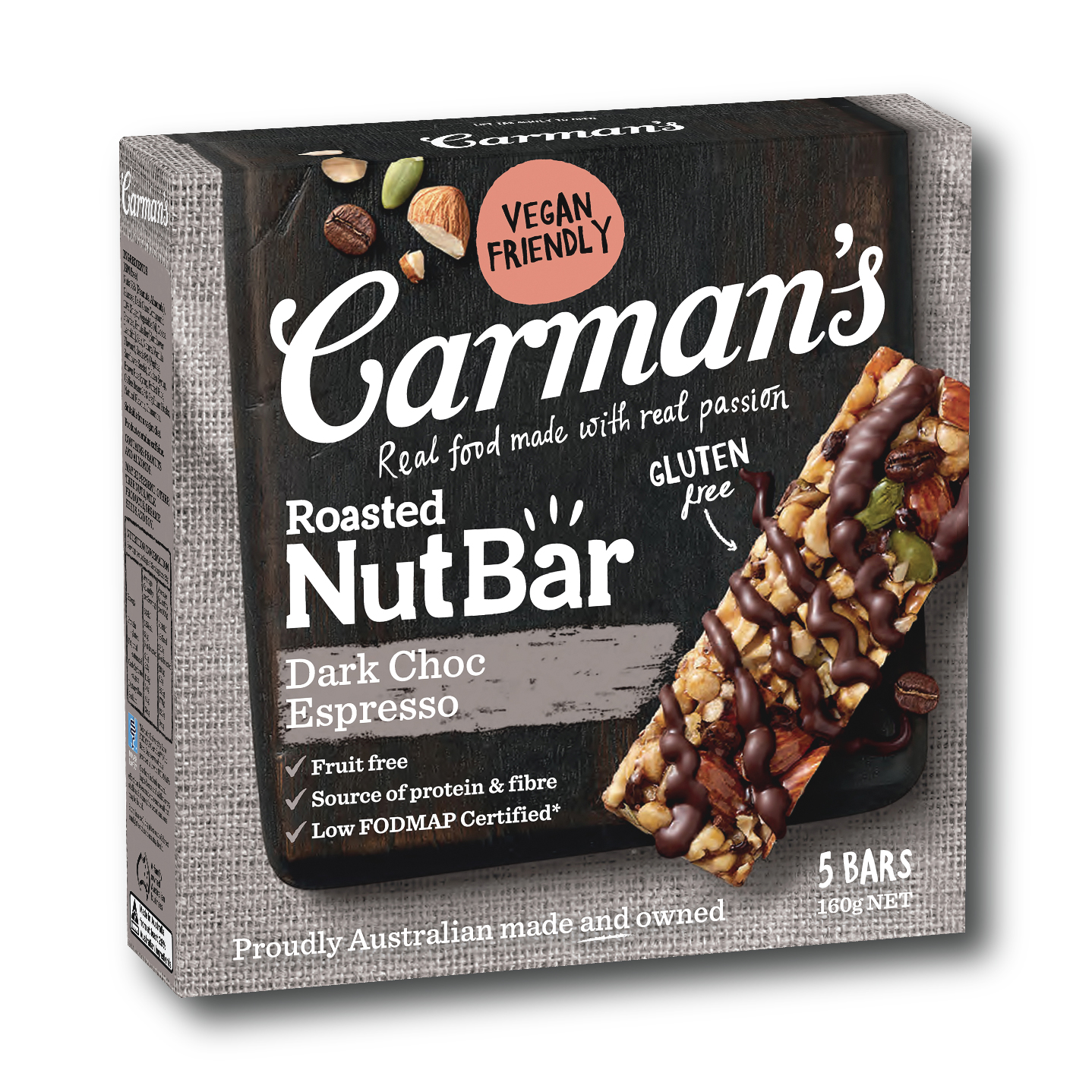 Thanh Hạt Carman's Nut Bar Dark Choc Espresso - 160g